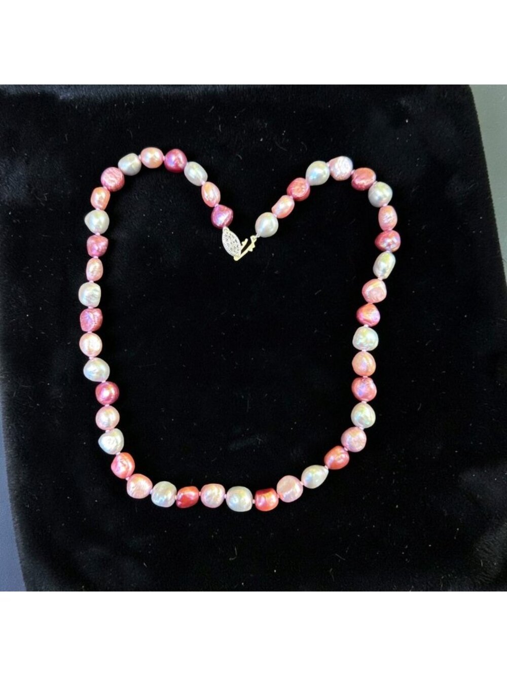 Vintage IPS Cultured Pearl Necklace & Bracelet 925 Set Multicolor Baroque Pearls - Picture 8 of 12